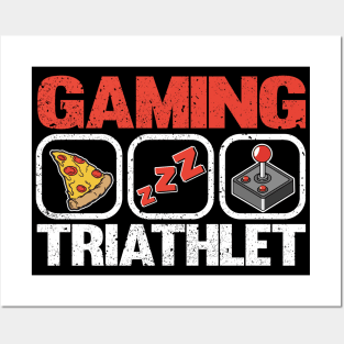 Funny Gaming Triathlet Pizza Sleep Gamer Gift Player Games Posters and Art